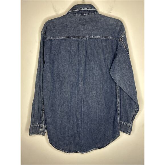 Gap Men’s Denim Shirt Long Sleeve Button Up Small Honeybees/Hive Patchwork - Picture 8 of 9